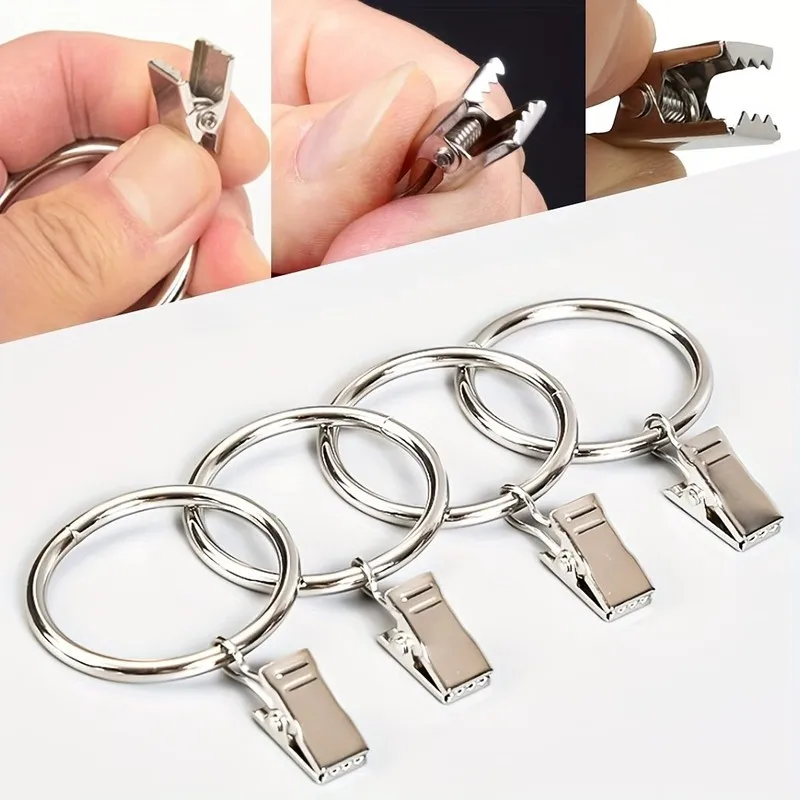 31 pcs 32mm Curtain Clip Rings, Bedroom Window Curtains, Sturdy Metal Ring, Strong Clip Grip, Multipurpose view 3