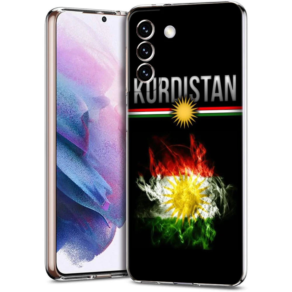 K-Kurdistan Flag Phone Case for Samsung Galaxy S23 S20 FE S22 S21 Ultra M21 M22 M32 S10 S10E S9 S8 Plus 5G Transparent Shell Bag