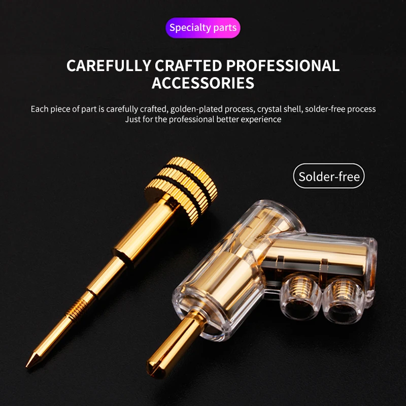 4 Pcs HIFI Gold/Rhodium Plated Lockable Speaker Cable Banana Plug Connectr view 6