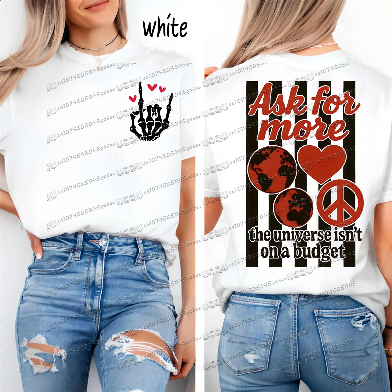 

Ask For More Of The Universe Isn'T On A Budget High Quality Comfortable Cotton T-Shirt Summer Women'S Streetwear Loose Top