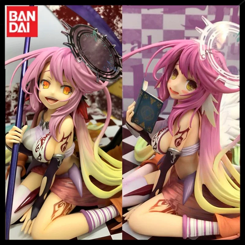 Hot 13/28cm Bandai No Game No Life Anime Figure Jibril Sitting Position Action Model Pvc Scene Ornaments Decorative Toys Gifts