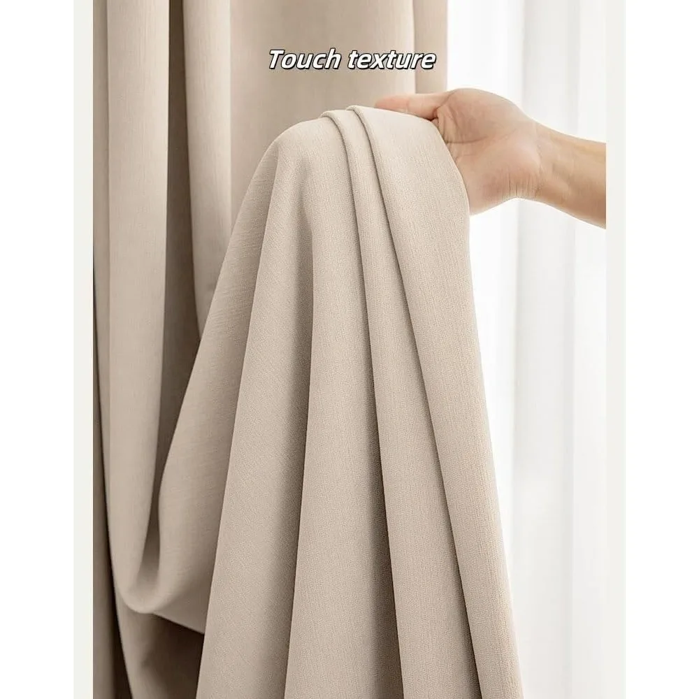 Tende oscuranti con isolamento termico con ganci, confezione da 2 tende a pieghe pizzico, pannelli stile vintage per camere da letto e soggiorni