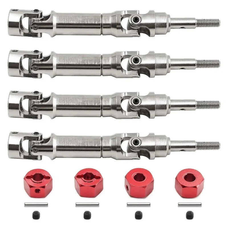 TRXS Mini Maxx 4x4 Steel CVD Driveshafts & Hubs Set - 4PCS High-Strength Alloy, Spline Design