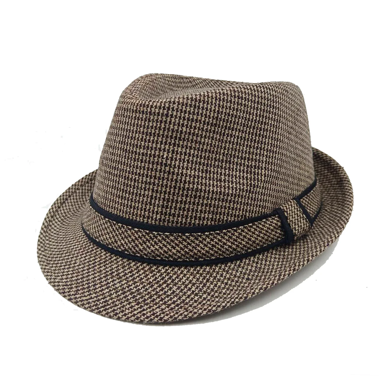 2023 New Spring/Summer Vintage Men\'s Hat Fedora Top Jazz Plaid Hat Adult Dome Top Hat Classic Jazz Hat