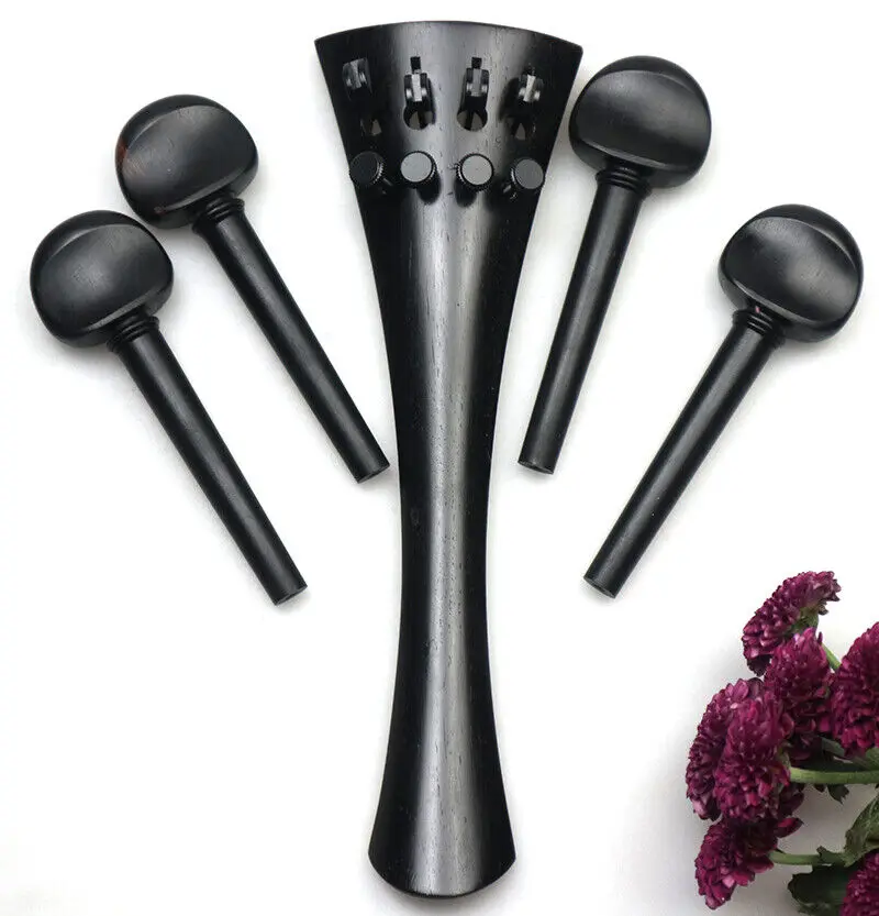 1 Set of High quality Cello Parts Pegs Tailpiece With Fine tuners Full Size Ebony Wood Accesories Fittings