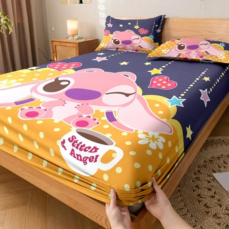 Juego de sábanas bajeras de 3 piezas con estampado de dibujos animados de anime, juego de funda de cama, ropa de cama, 3 piezas