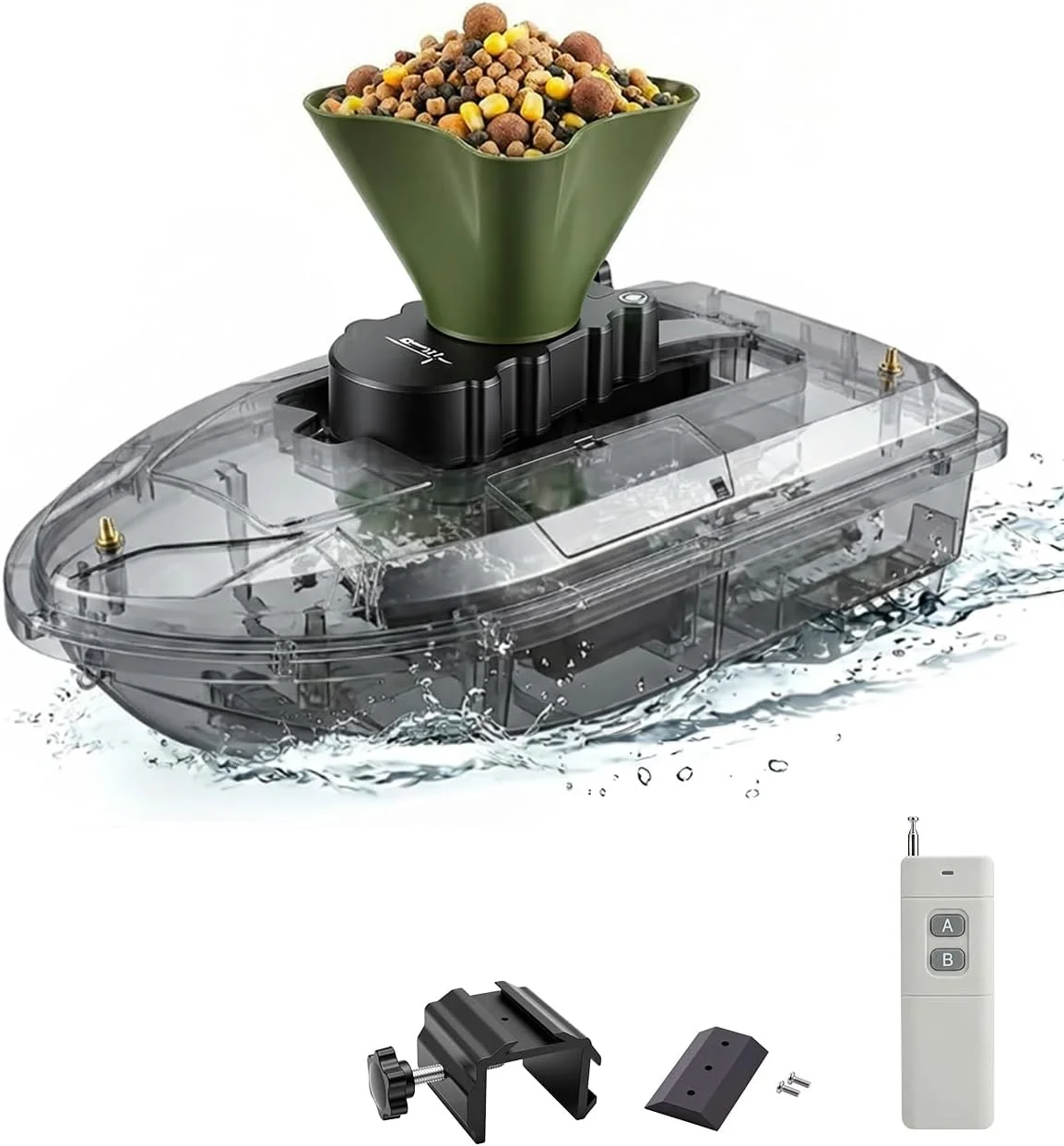 Dual purpose remote control fishing boat, durable fishing tackle carrier for carp and general freshwater fishing