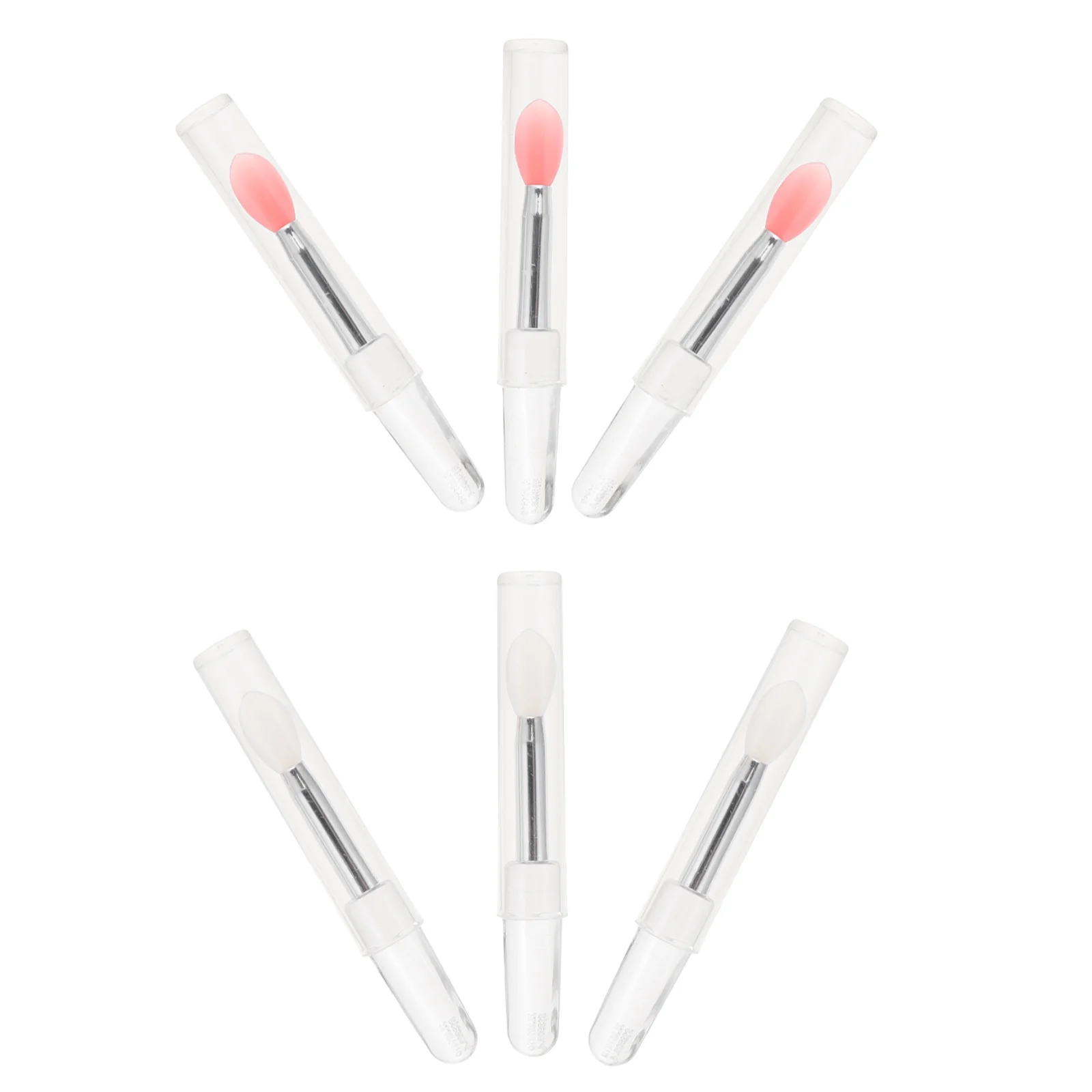 6 uds brocha de maquillaje cabezales de silicona herramienta de pincel para máscara de labios sombra de ojos lápiz labial aplicador de maquillaje para niñas herramientas de belleza para mujeres