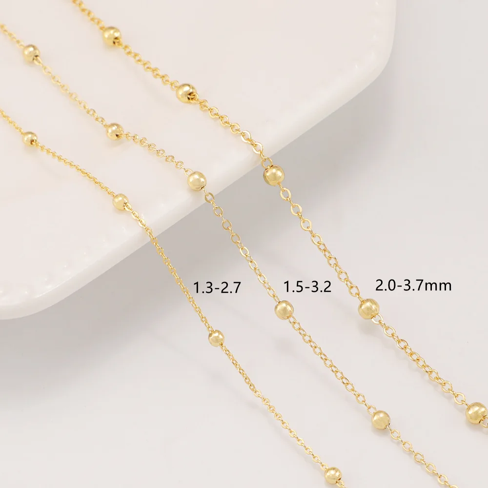 WT-BC216 Wholesale 18K Gold Clip Bead Chain Copper-Plated DIY For Necklace Or Phone Accessories