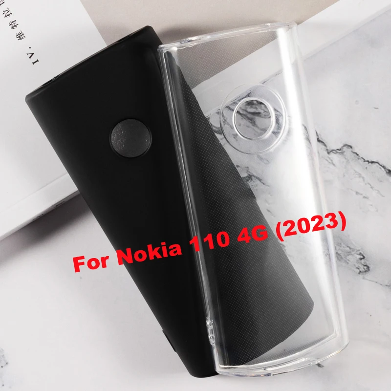 Soft Black TPU Case for Nokia 110 4G 2023 Case Silicone Shockproof Transparent Phone Cover for Fundas Nokia 110 4G 2023 Bumper