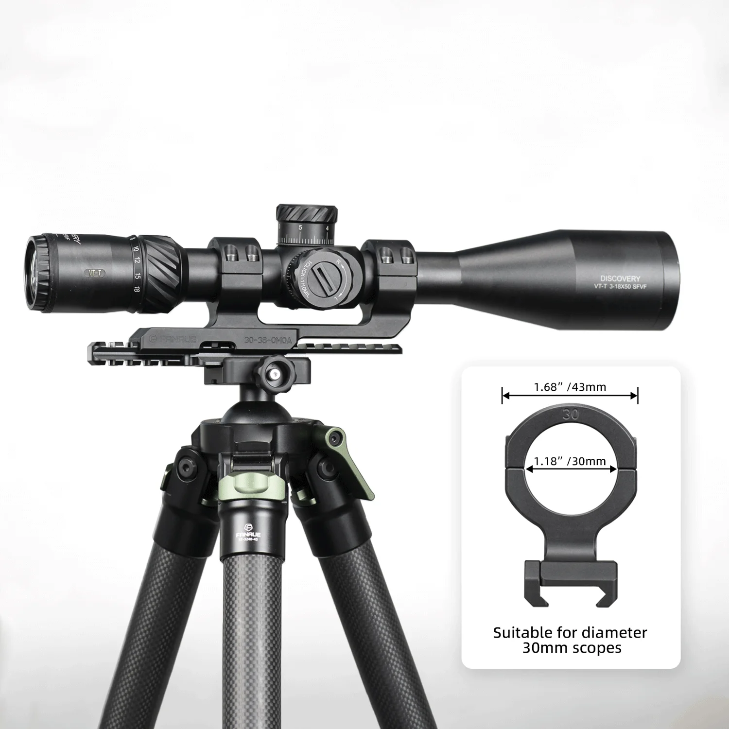 Tactical Scope Combo Ring Mount Scope Sight Mount for Hunting Scope 30mm Diameter