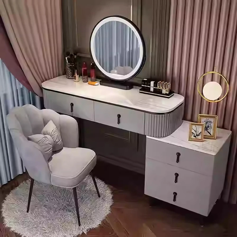 

Glamour Modern Vanity Table Girls Elegant Fashion Delicacy Vanity Table Nordic Aesthetic Meuble Coiffeuse Bedroom Furniture