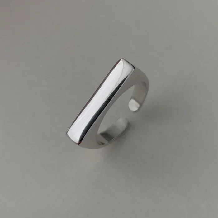 Women's 925 Sterling Silver Cross Lines Geometric Ring