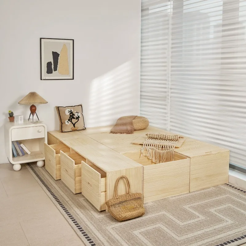 

Storage box bed rectangular seated storage box widened splicing bed bay window cabinet