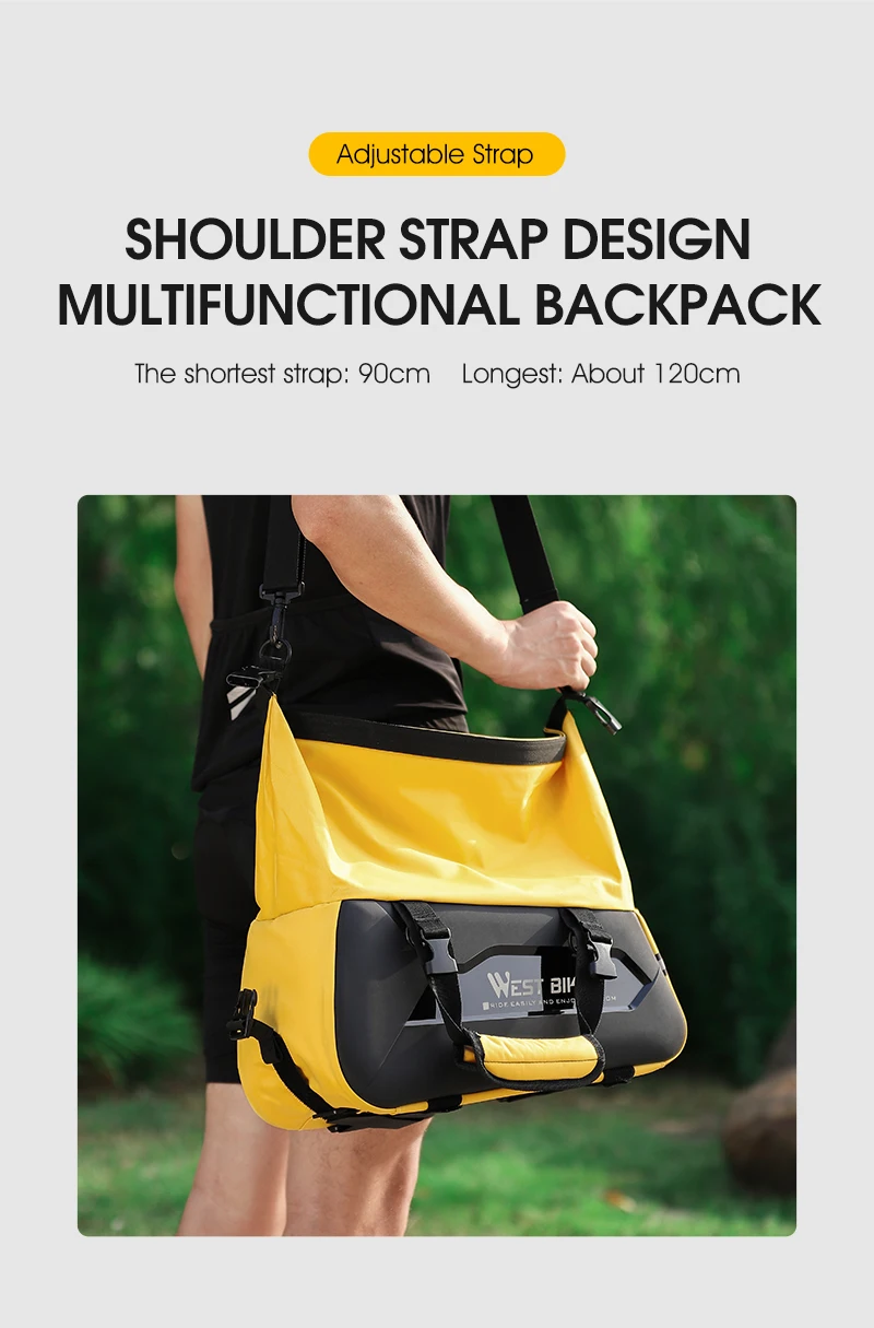 WEST BIKING Wasserdichte Erweiterbare Fahrradtasche Hartschalen-Gepäckträgertasche mit Schultergurt für MTB-Radfahren – Detail 10