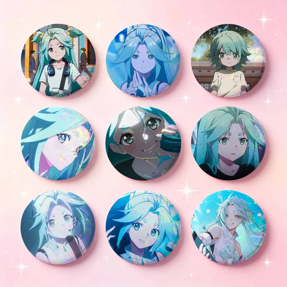 Lucky Cyan Anime Figure Badges Button Round Creative Pin Brooch Badge Bag Decor Accessories Fans Collect Friends Gifts