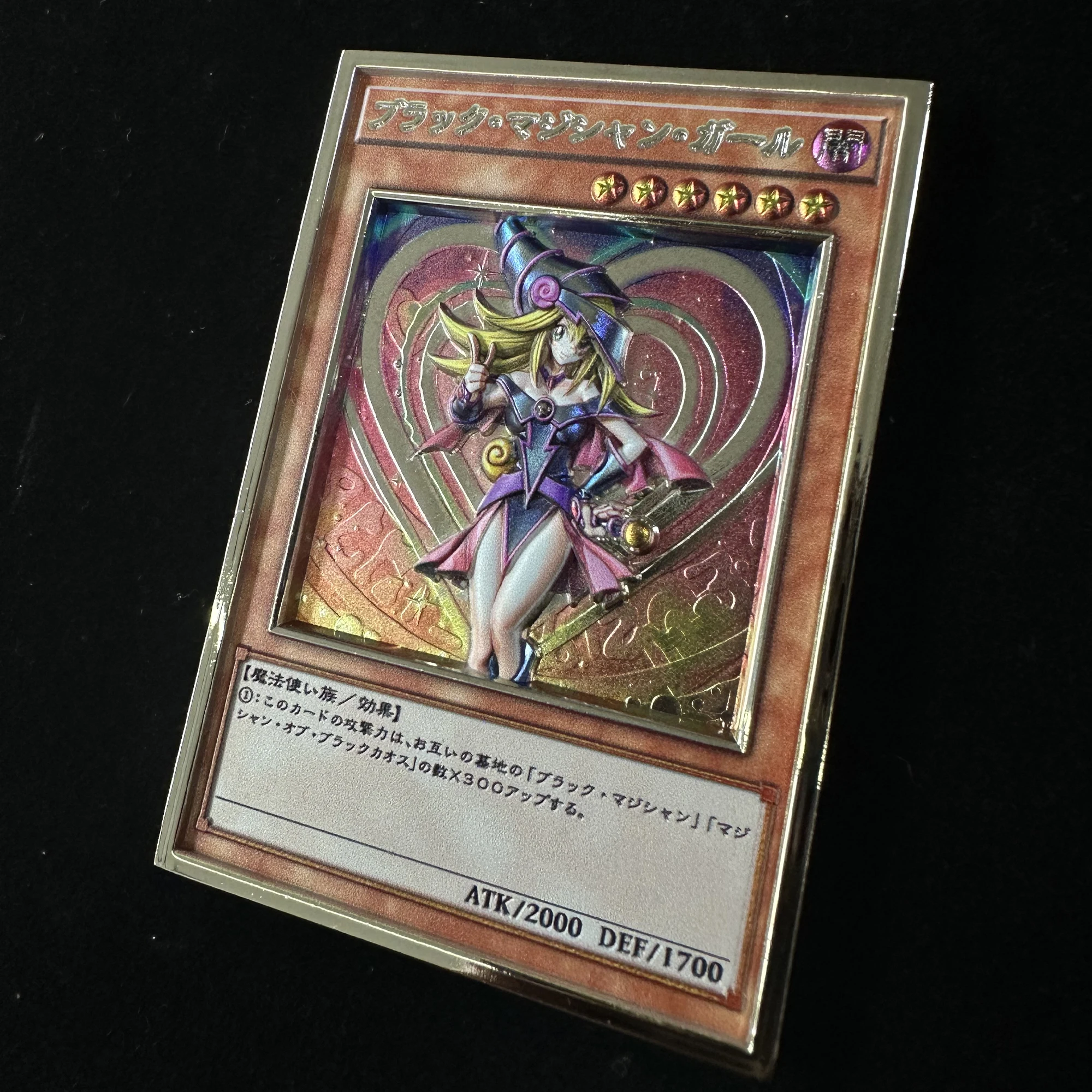 Diy Self Made Yu-Gi-Oh! Dark Magician Girl 3D Relief Metal Card Kawaii Game Anime Collection Card Gift Toys