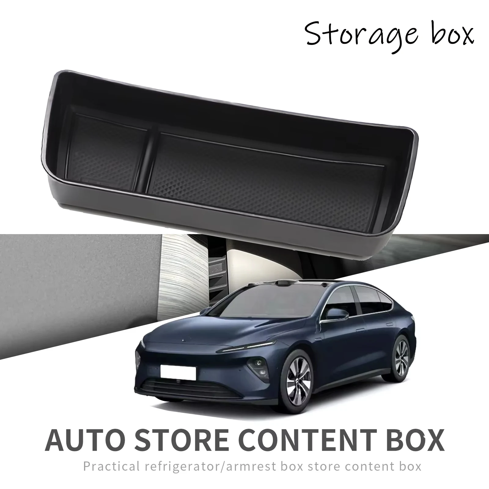 Center Console Hidden Storage Box Behind Display Screen Organizer For NIO ET7 2022-2024 Car Dashboard Tray Accessories