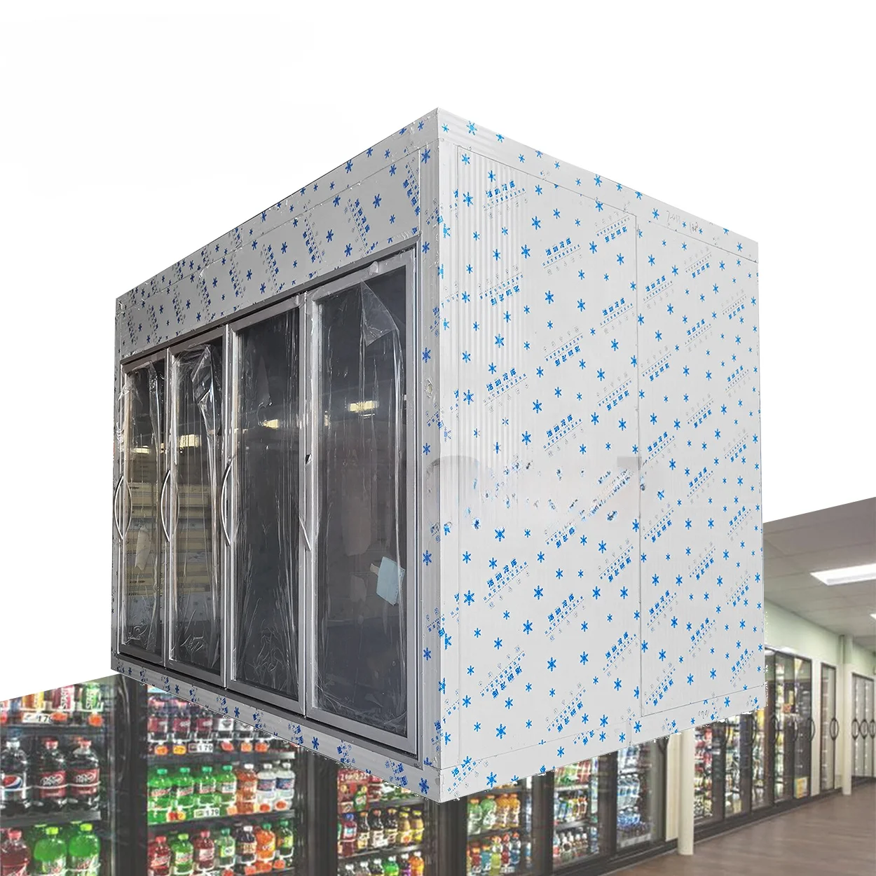 

# Холодильник для холодильника с горячим 30-футовым дисплеем и стеклянной дверью толщиной 100 мм для холодильной комнаты в супермаркете, магазина еды и пивная пещера, ремонт, дисплей для хранения