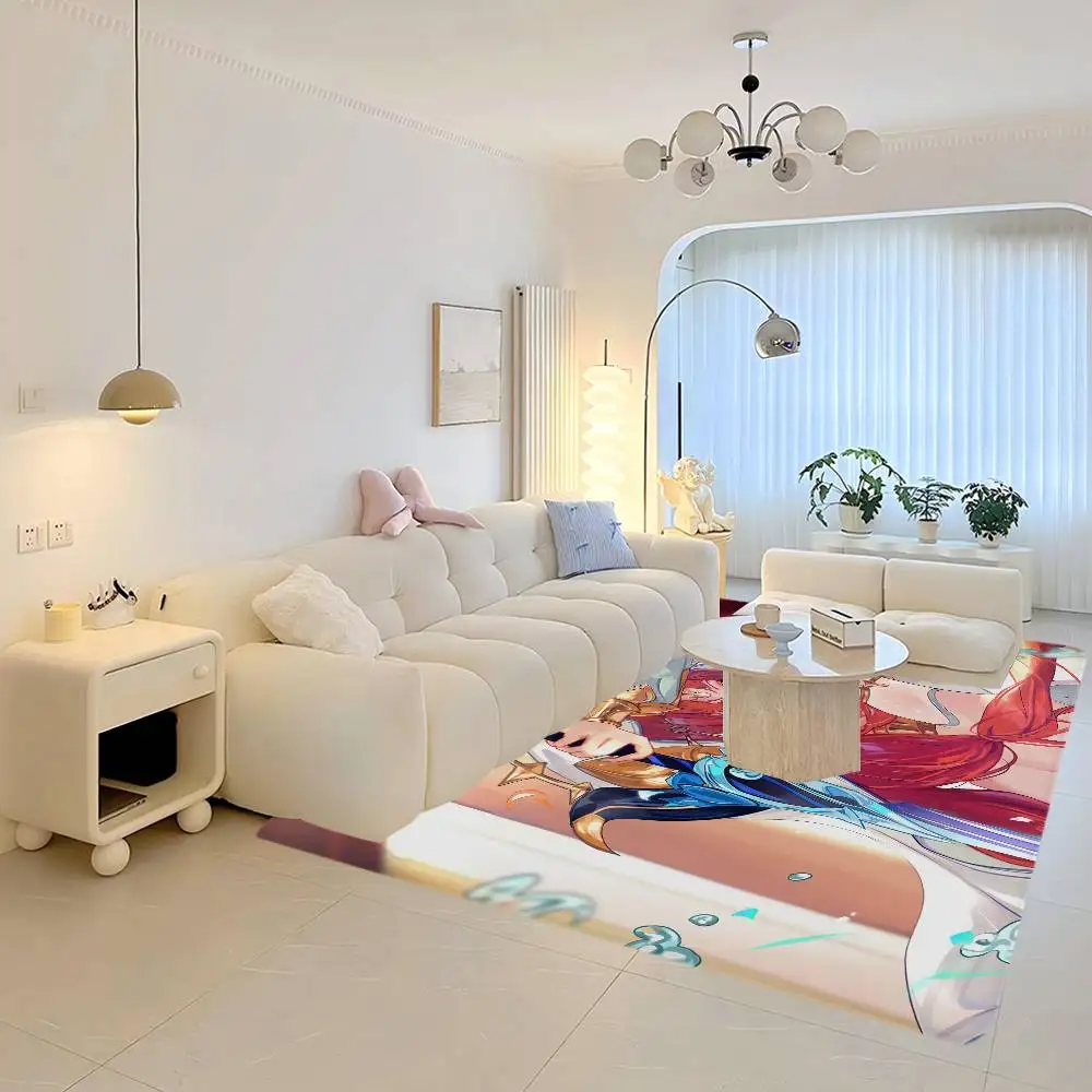 Genshin Impact Nilou Floor Carpet Anti-slip Absorb Water Long Strip Cushion Bedroon Mat Welcome Rug