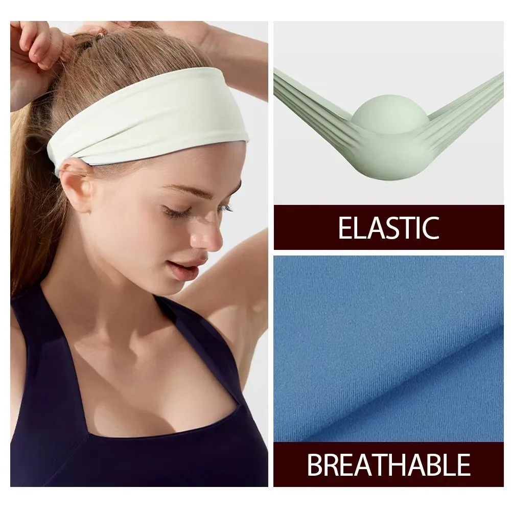 Quick Dry Elastic Yoga Headband Non Slip Breathable Yoga Non Slip Head Wrap Polyester High Elastic Elastic Hair Band