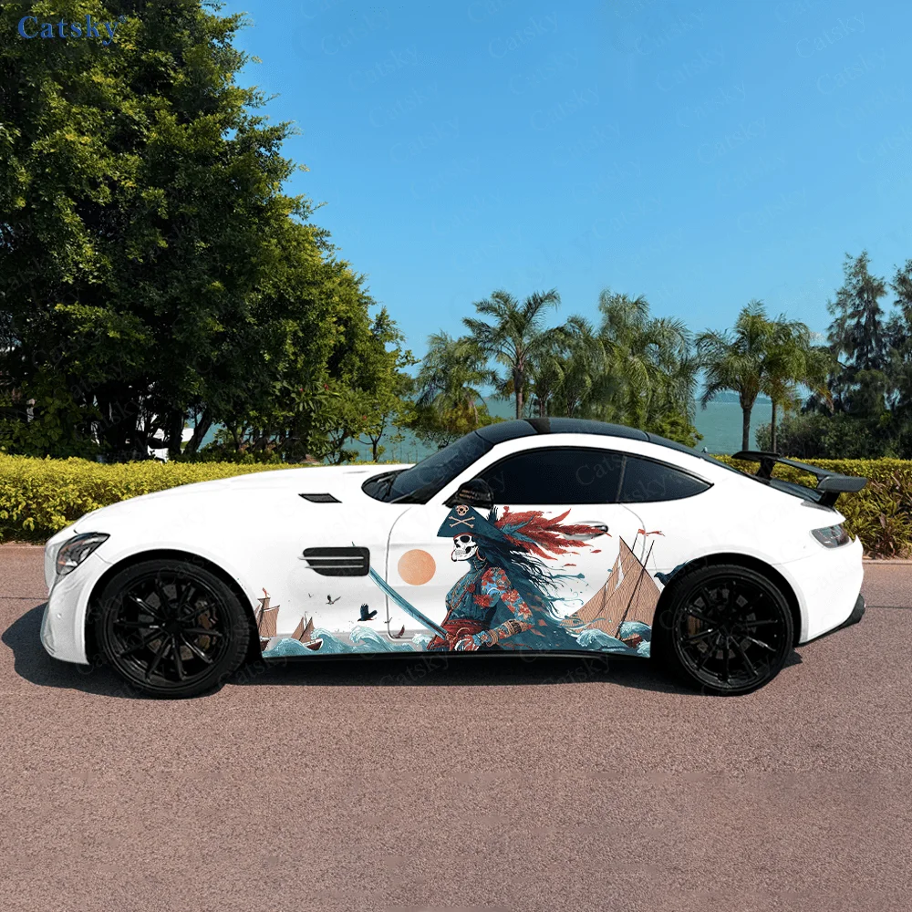 

Череп Пираты Океан Автомобиль Виниловые Обертывания Наклейка Самоклеящаяся ПВХ Наклейка Подходит для Грузовиков SUV Украшения Автоаксессуары Подарок