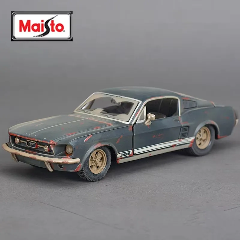 Maisto 1:24 1967 フォード マスタング GT 合金スポーツカーモデル ダイキャストメタル レーシングカー 車モデル シミュレーション コレクション キッズギフト