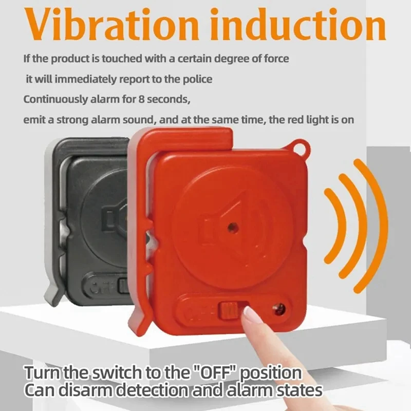 Trillingsalarm Sensoren 120Db Ultraslanke Detector Anti-Diefstal Inbraakalarm Voor Thuis Raam Deur Fietstas Beveiliging