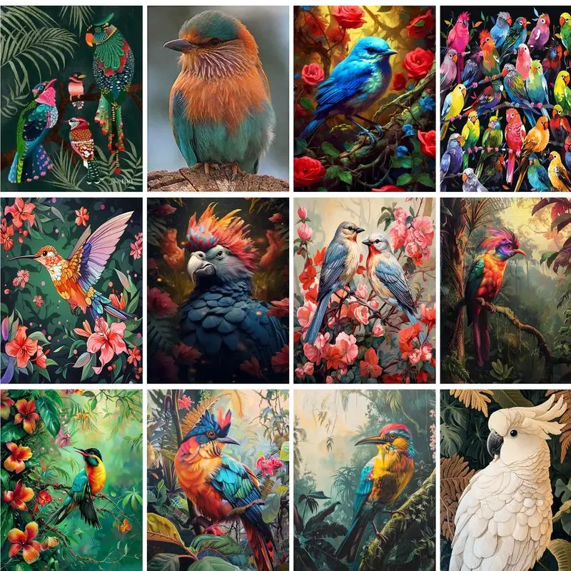 

GATYZTORY DIY Painting By Numbers Birds Animals 40x50cm Kits Painting By Number On Canvas HandPainted Art Drawing Paint Gift