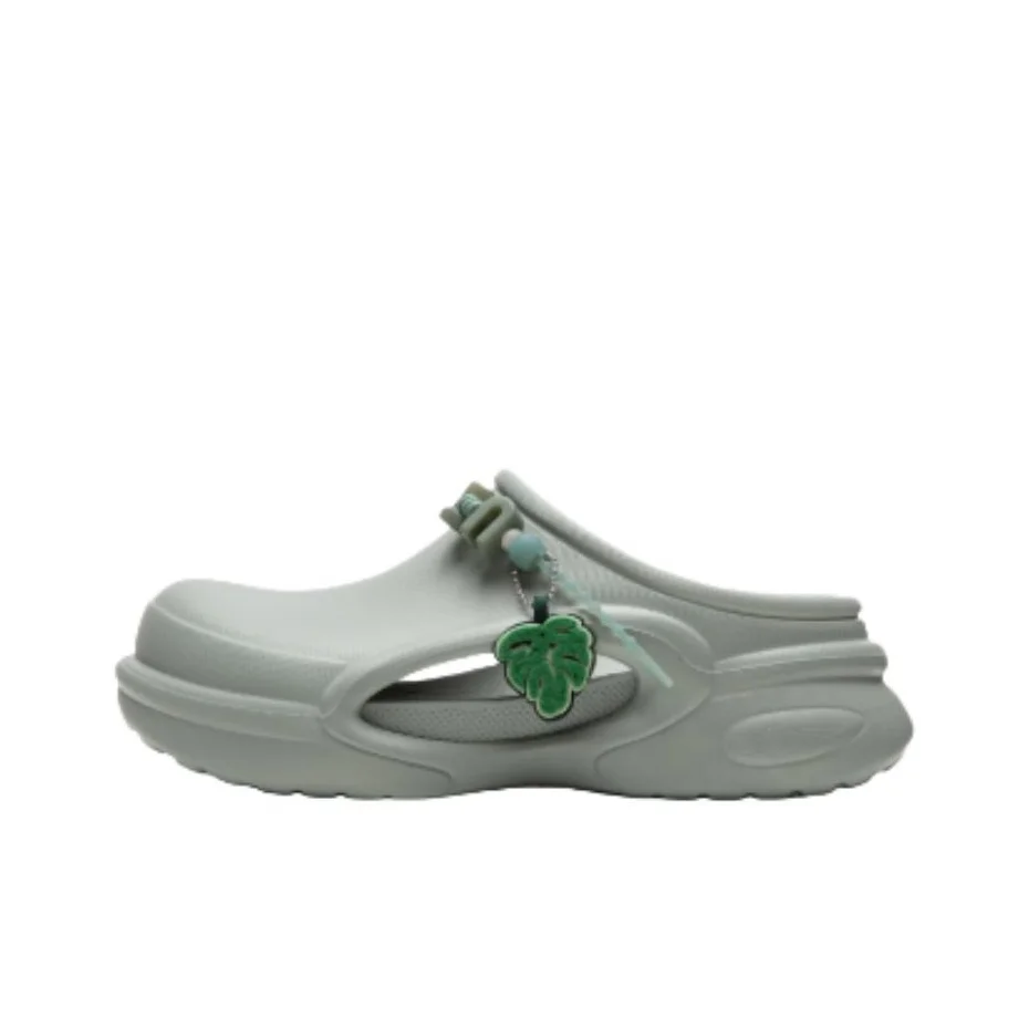 Li Ning Capsule Toy Shoes EVA Clogs Unisex Gray Foam Green AGAW019-6