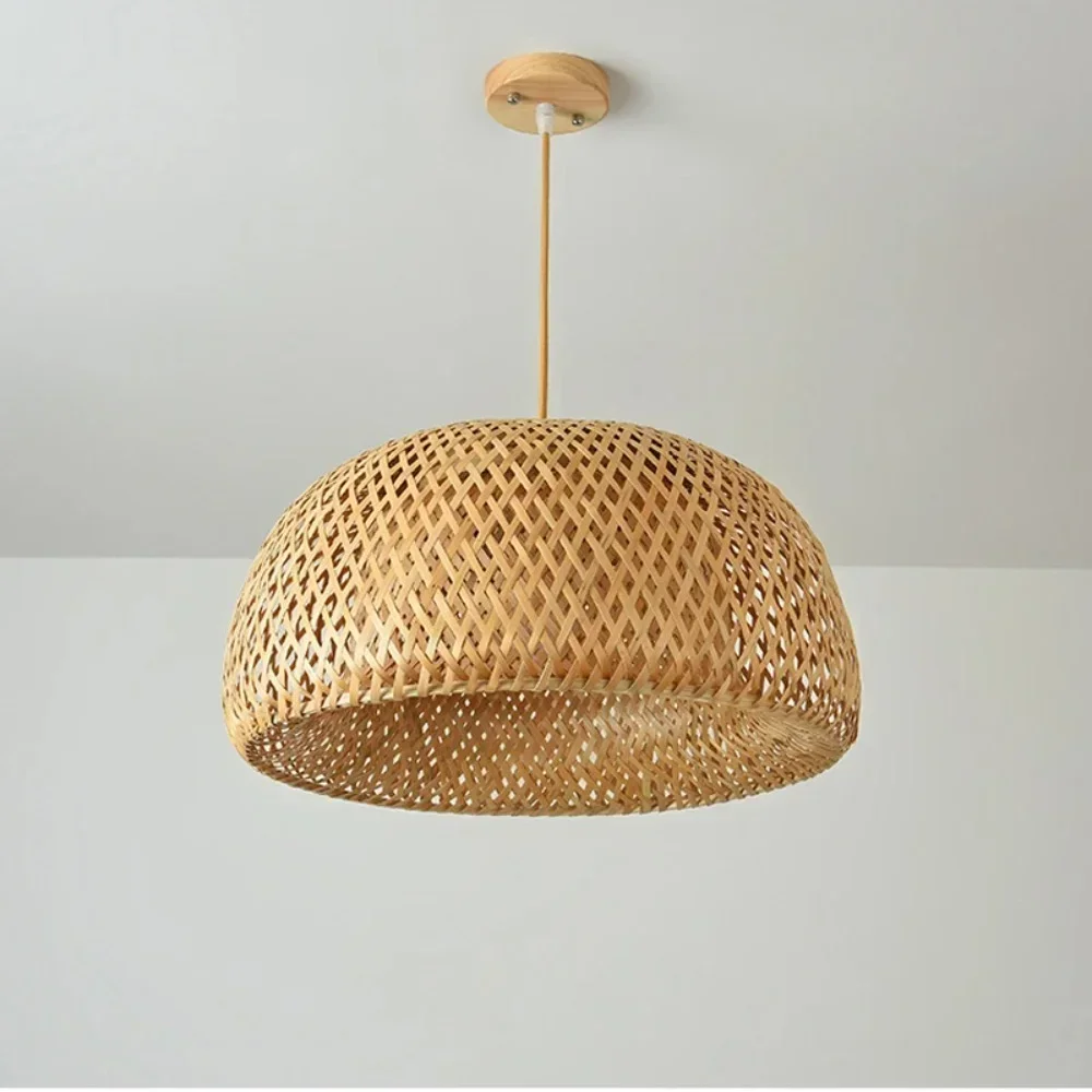 

JOYINLED Hot Sale Natural Bamboo Woven Pendant Lamp Half Round Decor Wooden Bar Cafe Festival Hotel Lantern Craft Decor Lights