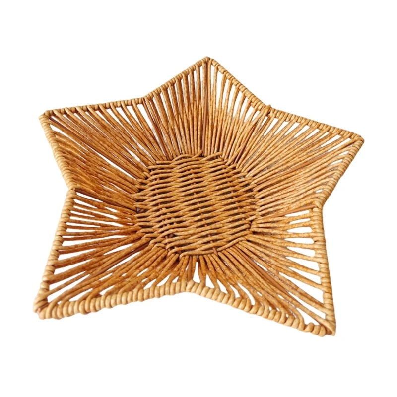 Mehrzweck-Rattan-Nachahmung, sternförmiger Korb, effizientes Schreibtisch-Organizer-Management-Tool, Desktop-Snacks-Organizer