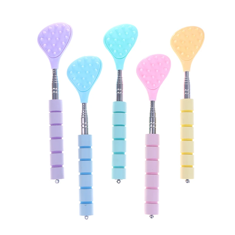 확장형 선인장 등긁개, 2가지 크기의 스파이크, 접이식 한 손 가려움증 스틱 (남녀공용), 휴대용 포인트 마사지 스틱