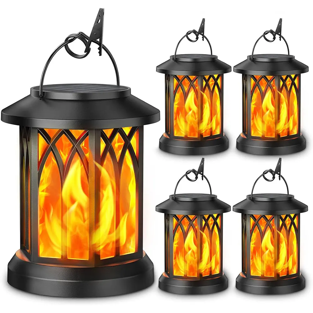 

Solar Lights Flickering Flames Outdoor Lights Waterproof Solar Powered Hanging Landscape Light For Garden Yard Porch Lawn Decor