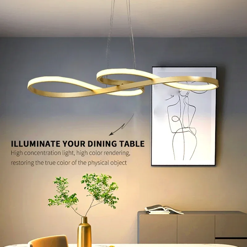 

LED Modern Pendant Light Ceiling Living Room Decorative Art Pendant Light Dining Table Decorative Lighting Golden Color 110-220V