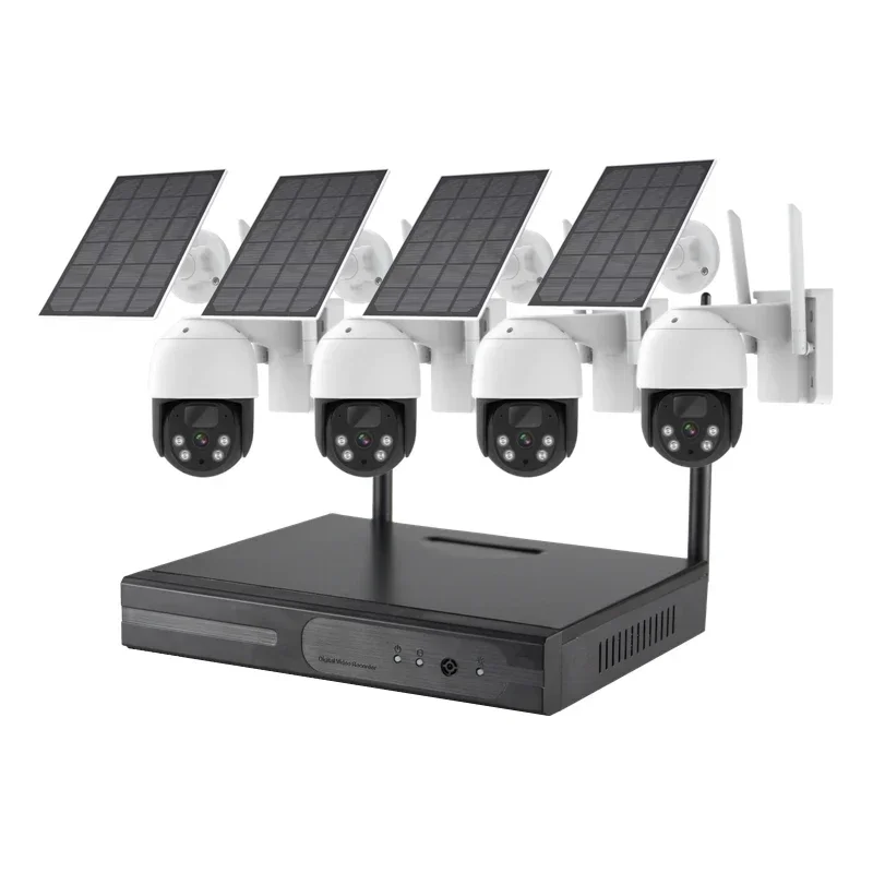 

4 Channel Street IP Solar Power CCTV Security Surveillance cam mera System Outdoor Wireless With Solar Panel For Farm