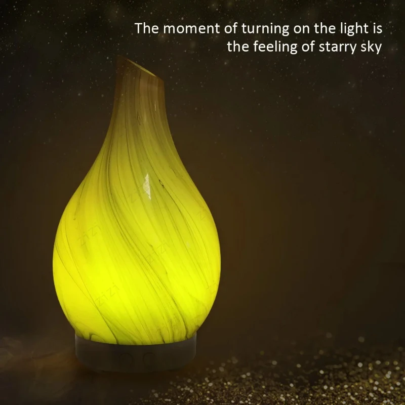 Glass Craft Slanted Mouth Vase Shaped Aromatherapy Machine USB Rainbow Light Humidification Aromatherapy Machine image 3