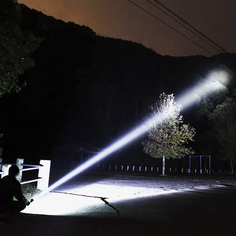 100000LM High Lumens High Power LED Flashlights Rechargeble Lamp Powerful LED Lantern USB Charging Hand Toch For Outdoor Fishing