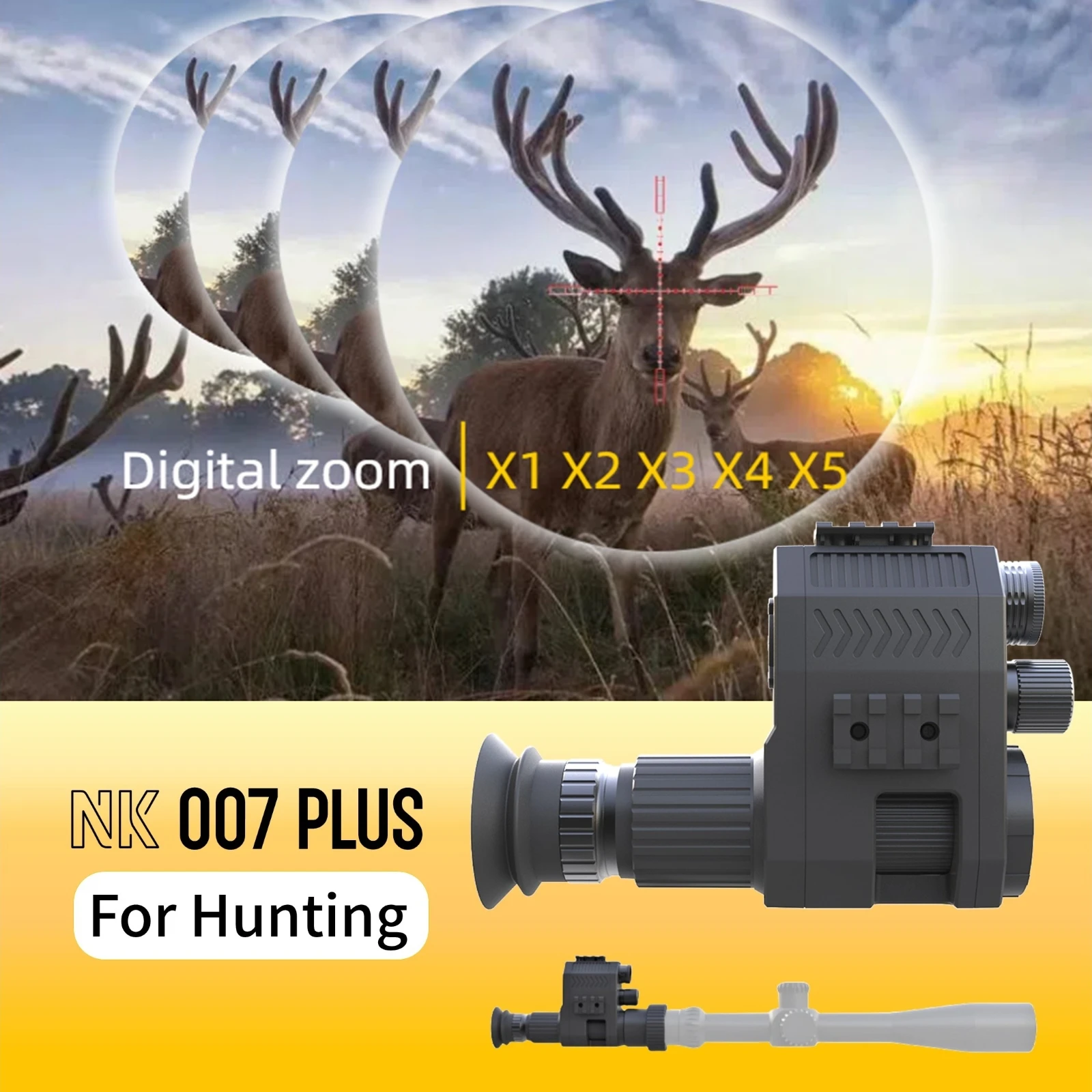 

Megaorei NK007 Plus Digital Night Vision Scope 5X Zoom 1080P Monocular Infrared Camcorder Photo Video Recording for hunting