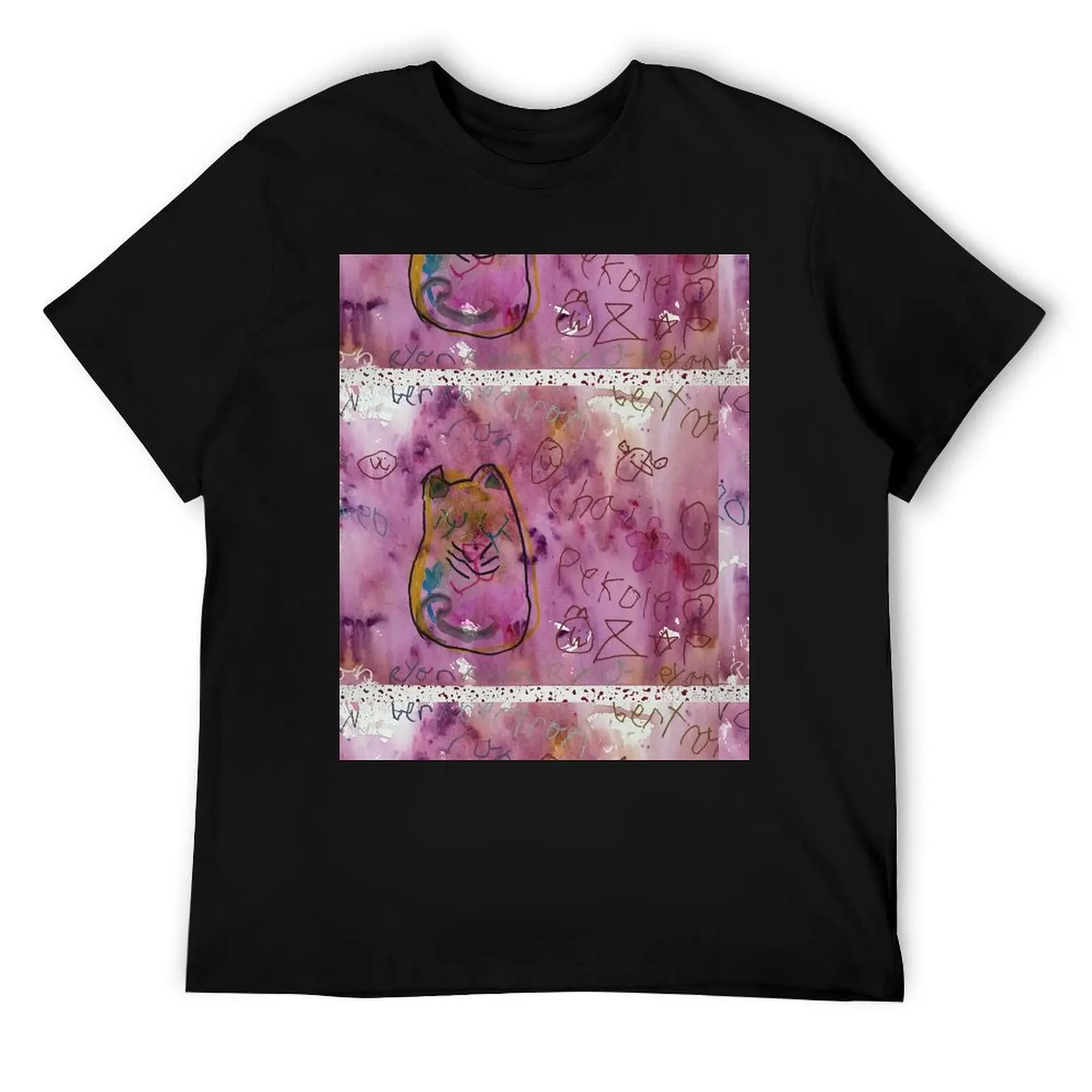 

Magenta Cat T-Shirt man t shirt designer t shirts for man cotton soft funny t shirts cotton T-Shirt