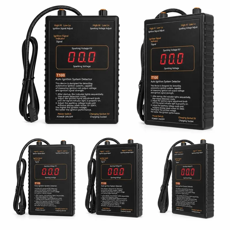 T100 Auto Ignition System Detector Car Sparking Voltage Tester Portable 12V 24V COP Cylinder Ignition Detection Tool