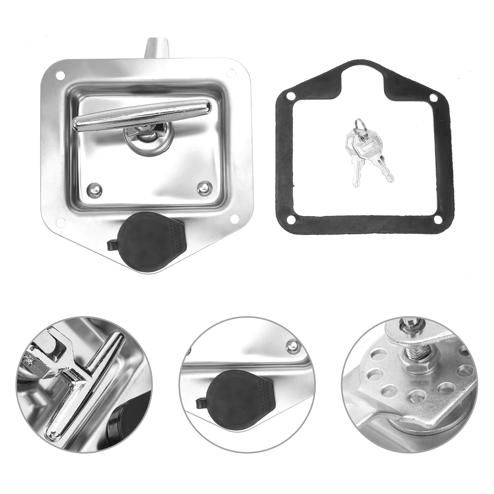 

2pcs T Shaped Cabinet For Toolboxes Trucks Hanging Water Resistant Durable Handle Paddle Lock Silver Black Easy Install Safe