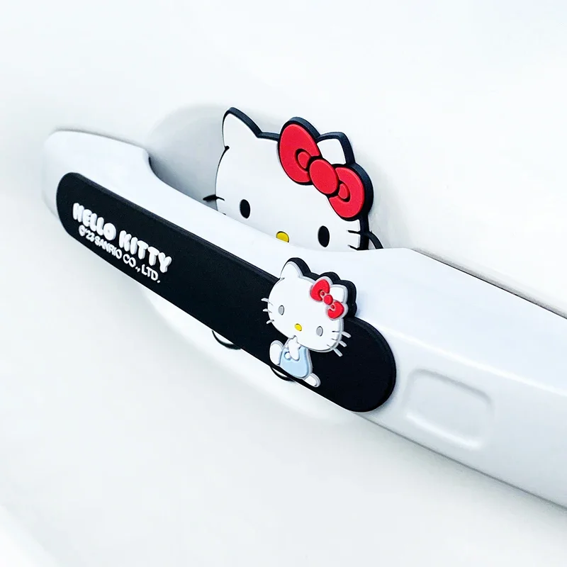 Sanrio Genuine Car Anti-Collision Strip Hello Kitty Cartoon Car Handle Reversing Mirror Anti-Scratch Decorative Accessories Gift