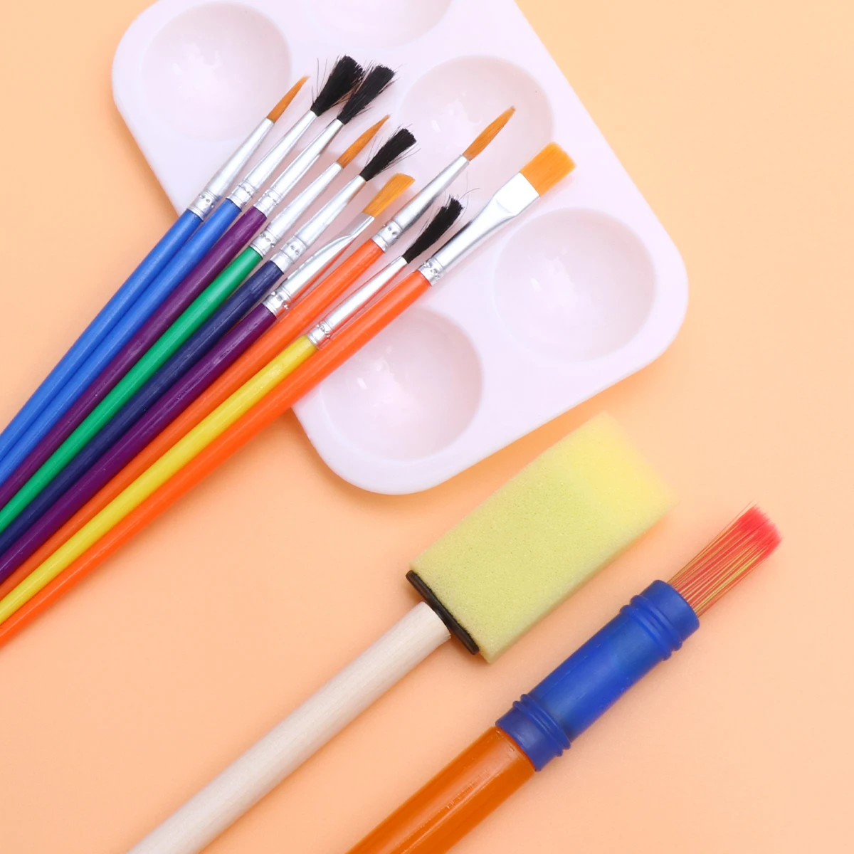 

16pcs Painting Brush Set For Doodle Drawing Tools Art Supplies Nylon Bristles Easy Grip Handles Diy Watercolor Acrylic