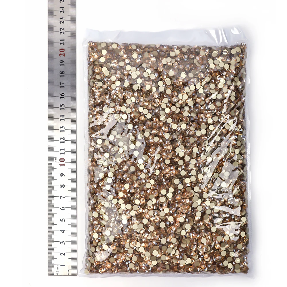 8Big+8Small 2880Pcs Bulk Bag Crystals 15 Colors SS30 Glitter Flatback Nail Art rhinestone For Nails Art DIY Decorations