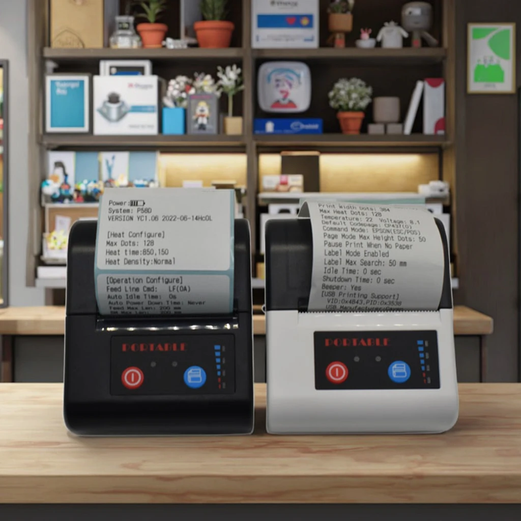 Kwitansi Printer Label Termal Portabel 58Mm Murah untuk Ponsel Mesin Cetak Tagihan Praktis Mini dengan Android IOS