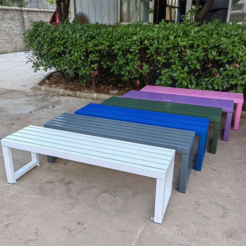 Modern style professional long metal composite park garden courtyard outdoor disassembly bench