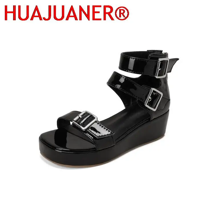 Buckle Strap Large Size Comfort Shoes for Women Med 2025 Sandals Summer Heels Suit Female Beige Big Medium New Girls Black Clogs