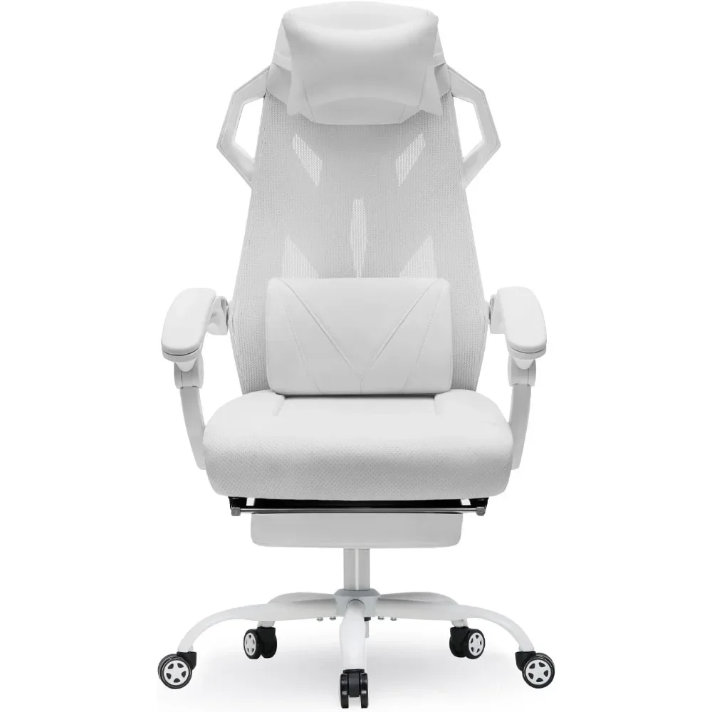 

Computer Chair with Mesh Back, Ergonomi Gaming Chair with Footrest, Reclining Gamer Chair Adjustable Headrest and Lumbar Support