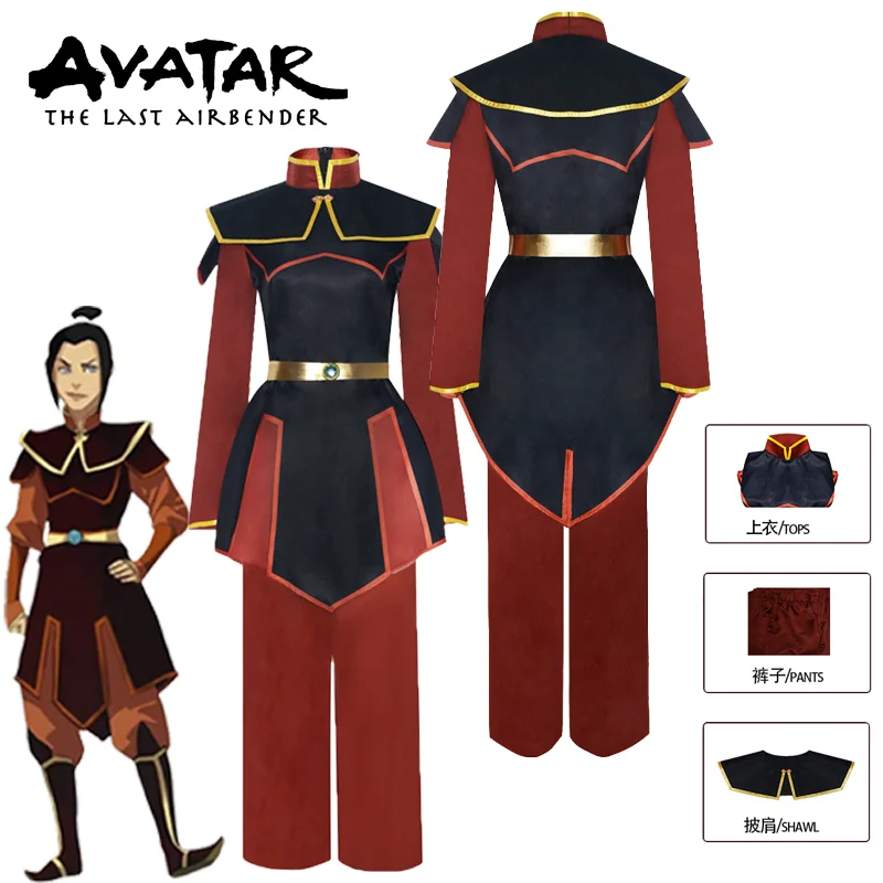 Avatar The Last Airbender Azula Cosplay Costume Full Set Uniform Suit Halloween Carnival Party Clothe Outfit for Men Performance